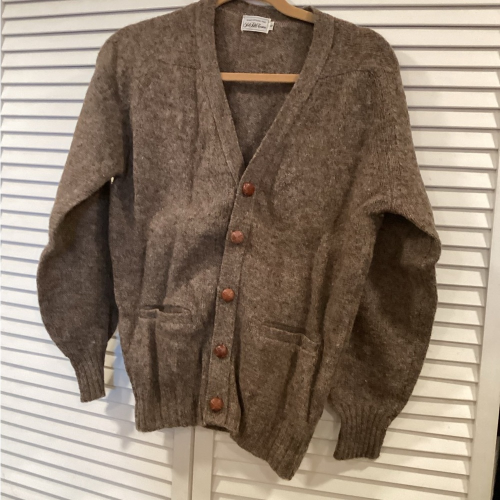 Saks Fifth Avenue Vintage Brown Tweed Cardigan 1960s Rare 100% wool RARE - Picture 4 of 13